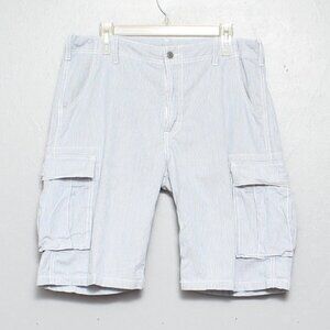 Levi’s blue white cotton striped cargo shorts